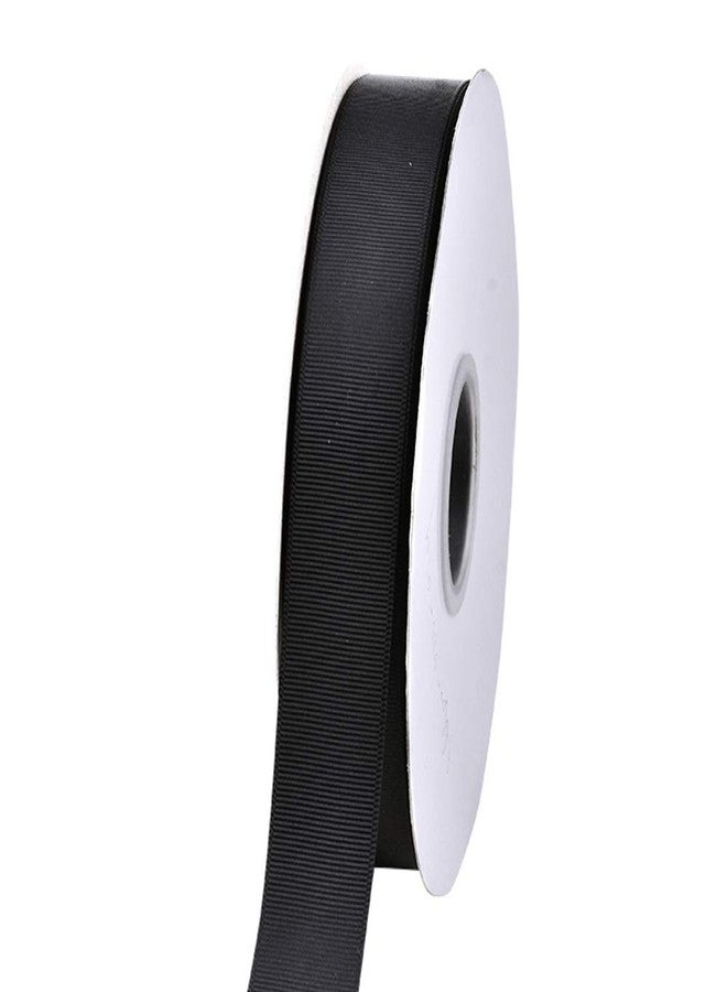 Ribest 1 inch 50 Yards Solid Grosgrain Ribbon per Roll for DIY Hair Accessories Scrapbooking Gift Packaging Party Decoration Wedding Flowers Black - Image 2